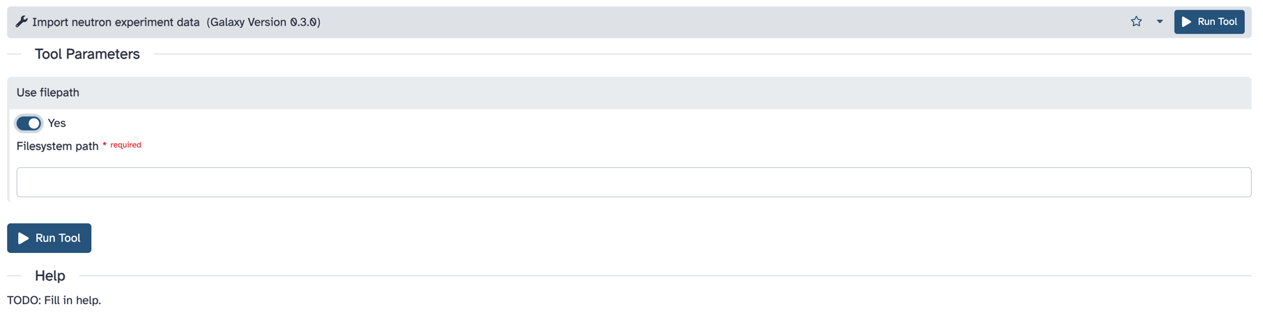 import experiment tool - filepath